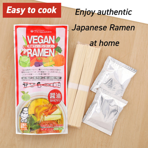 Vegan Shoyu Ramen Noodle Soy Sauce Soup 8.3oz, Made in Japan (2 Sevings)【KURATA FOODS】 - Marufuku online