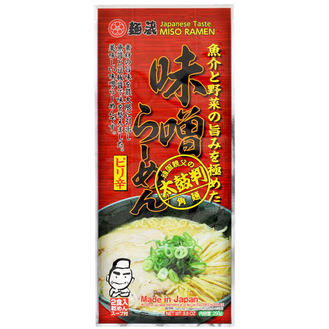Spicy Miso Ramen Noodle | No Added MSG 8.8oz, Made in Japan (2 Sevings)【KURATA FOODS】 - Marufuku online